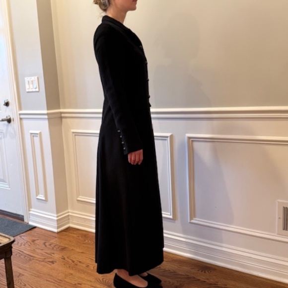 Peruvian Connection Black Alpaca Maxi Winter Dress Coat Size 2 - Picture 2 of 9